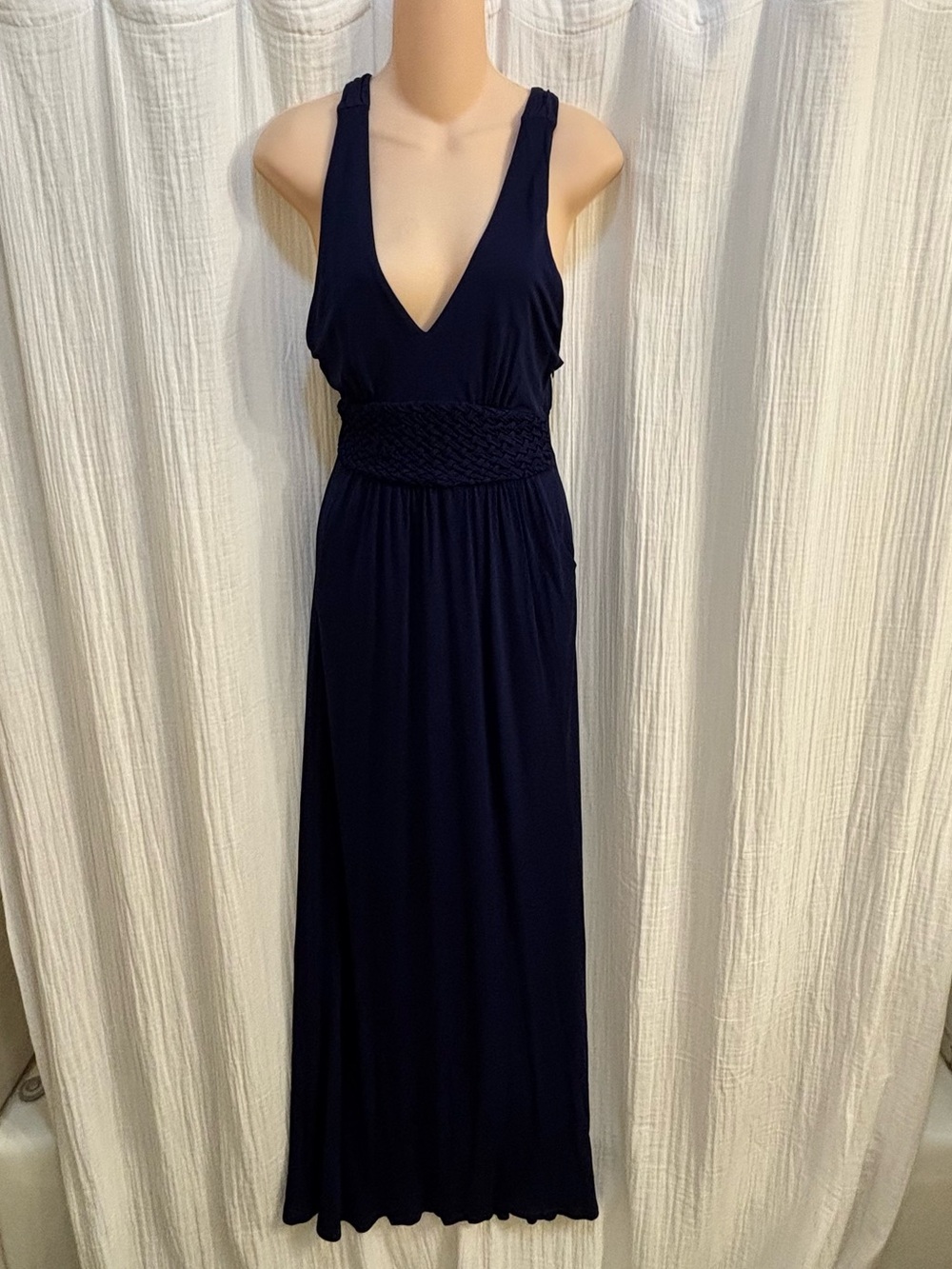 Anthropologie Maeve "Yuma" Maxi Dress in navy blue. Size 2